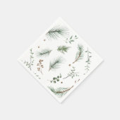 Weihnachten Evergreen Pine Trees Woods Hütte Serviette (Ecke)