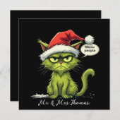 Weihnachten "Ew People" Meowy Cat Lovers Einladung (Vorne/Hinten)