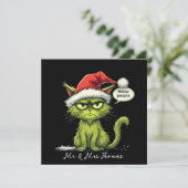 Weihnachten "Ew People" Meowy Cat Lovers Einladung (Stehend Vorderseite)