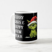 Weihnachten "Ew People" Meowy Cat Lovers Kaffeetasse (Vorderseite Links)