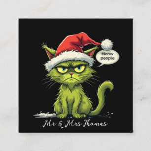 Weihnachten "Ew People" Meowy Cat Lovers Quadratische Visitenkarte