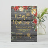 Weihnachten Extravagant Gold Rustic Barboard Card Einladung (Stehend Vorderseite)