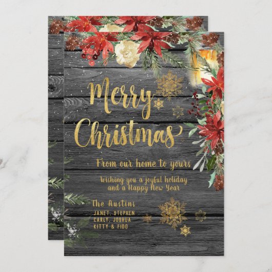 Weihnachten Extravagant Gold Rustic Barboard Card Einladung (Vorne/Hinten)