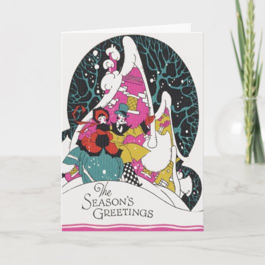 Weihnachten, Extravagante Viktorianische Städter Feiertagskarte (Vorderseite)