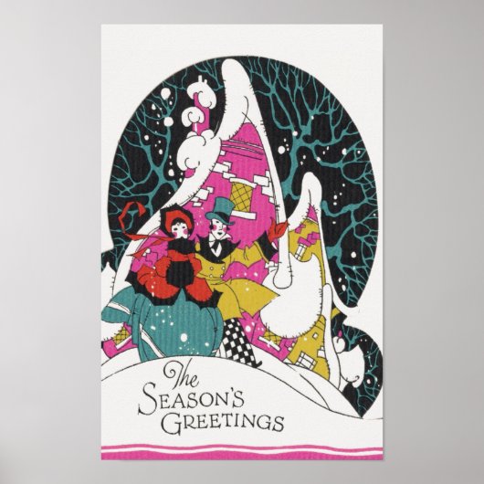 Weihnachten, Extravagante Viktorianische Städter Poster (Vorne)