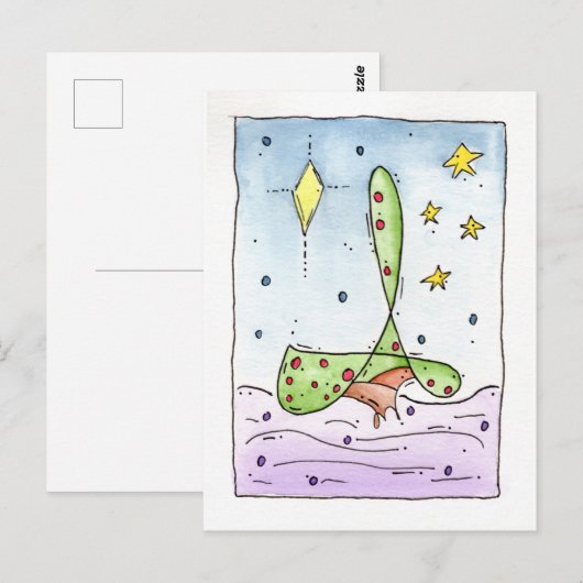 Weihnachten "Extravaganter Baum" Postkarte (Vorne/Hinten)