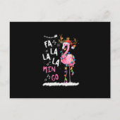 Weihnachten - Fa-La-La-Mingo Flamingo mit Weihnach Ankündigungspostkarte (Vorderseite)