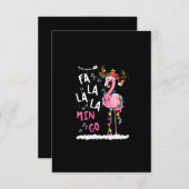 Weihnachten - Fa-La-La-Mingo Flamingo mit Weihnach Begleitkarte (Vorne/Hinten)