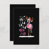 Weihnachten - Fa-La-La-Mingo Flamingo mit Weihnach Dankeskarte (Vorne/Hinten)