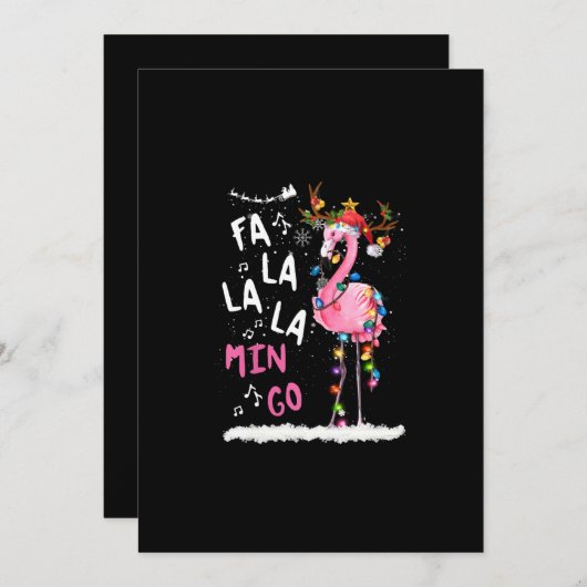 Weihnachten - Fa-La-La-Mingo Flamingo mit Weihnach Einladung (Vorne/Hinten)
