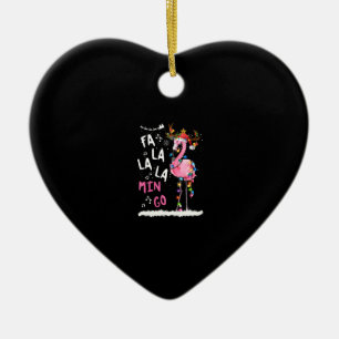 Weihnachten - Fa-La-La-Mingo Flamingo mit Weihnach Keramik Ornament