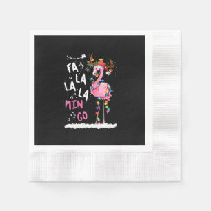 Weihnachten - Fa-La-La-Mingo Flamingo mit Weihnach Serviette