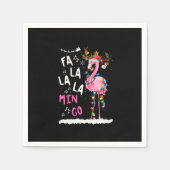 Weihnachten - Fa-La-La-Mingo Flamingo mit Weihnach Serviette (Vorderseite)