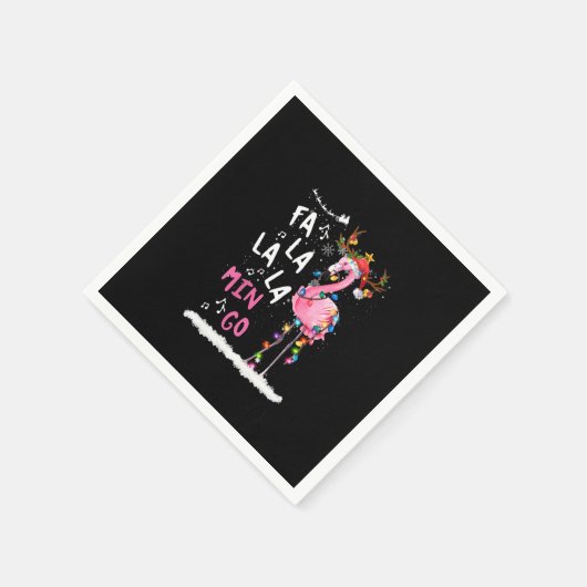 Weihnachten - Fa-La-La-Mingo Flamingo mit Weihnach Serviette (Ecke)