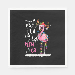 Weihnachten - Fa-La-La-Mingo Flamingo mit Weihnach Serviette