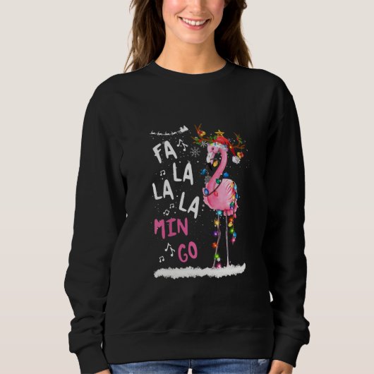 Weihnachten - Fa-La-La-Mingo Flamingo mit Weihnach Sweatshirt (Vorderseite)