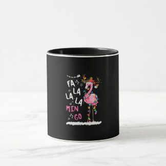 Weihnachten - Fa-La-La-Mingo Flamingo mit Weihnach Tasse