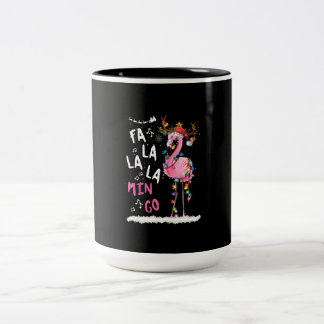 Weihnachten - Fa-La-La-Mingo Flamingo mit Weihnach Zweifarbige Tasse