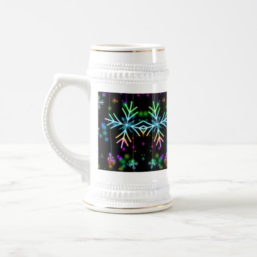 Weihnachten fallen verschiedene Neonfarben Schneef Bierglas (Links)