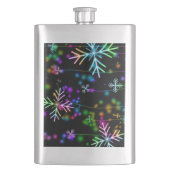 Weihnachten fallen verschiedene Neonfarben Schneef Flachmann (Vorderseite)