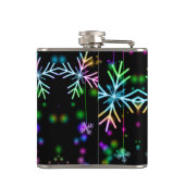 Weihnachten fallen verschiedene Neonfarben Schneef Flachmann (Rückseite)