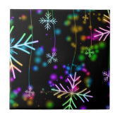 Weihnachten fallen verschiedene Neonfarben Schneef Fliese (Vorderseite)