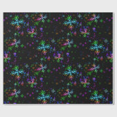 Weihnachten fallen verschiedene Neonfarben Schneef Geschenkpapier (Flach)