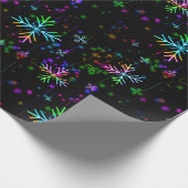 Weihnachten fallen verschiedene Neonfarben Schneef Geschenkpapier (Ecke)