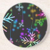 Weihnachten fallen verschiedene Neonfarben Schneef Getränkeuntersetzer (Vorne)