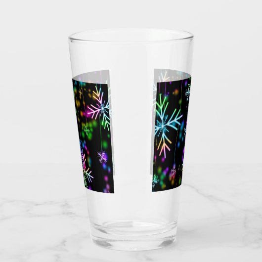 Weihnachten fallen verschiedene Neonfarben Schneef Glas (Links)