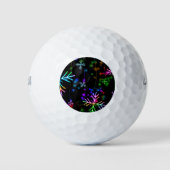Weihnachten fallen verschiedene Neonfarben Schneef Golfball (Vorderseite)