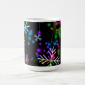 Weihnachten fallen verschiedene Neonfarben Schneef Kaffeetasse (Mittel)