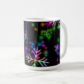 Weihnachten fallen verschiedene Neonfarben Schneef Kaffeetasse (VorderseiteRechts)