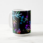 Weihnachten fallen verschiedene Neonfarben Schneef Kaffeetasse (Vorderseite Links)