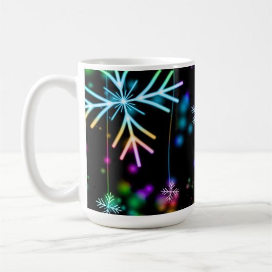 Weihnachten fallen verschiedene Neonfarben Schneef Kaffeetasse (Links)