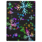 Weihnachten fallen verschiedene Neonfarben Schneef Klemmbrett (Rückseite)