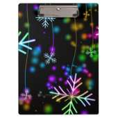 Weihnachten fallen verschiedene Neonfarben Schneef Klemmbrett (Vorderseite)
