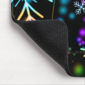 Weihnachten fallen verschiedene Neonfarben Schneef Mousepad (Ecke)