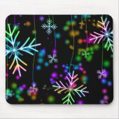 Weihnachten fallen verschiedene Neonfarben Schneef Mousepad (Vorne)