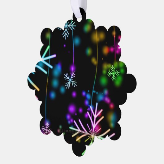 Weihnachten fallen verschiedene Neonfarben Schneef Ornament Karte (Linke Ecke)