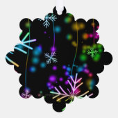 Weihnachten fallen verschiedene Neonfarben Schneef Ornament Karte (Rückseite)
