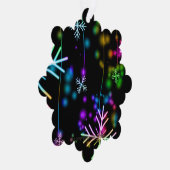 Weihnachten fallen verschiedene Neonfarben Schneef Ornament Karte (Rechts)