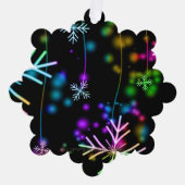 Weihnachten fallen verschiedene Neonfarben Schneef Ornament Karte (Vorderseite)