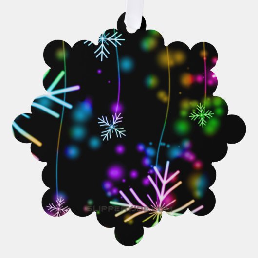Weihnachten fallen verschiedene Neonfarben Schneef Ornament Karte (Vorderseite)