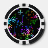 Weihnachten fallen verschiedene Neonfarben Schneef Pokerchips (Vorderseite)