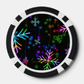 Weihnachten fallen verschiedene Neonfarben Schneef Pokerchips (Rückseite)