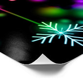 Weihnachten fallen verschiedene Neonfarben Schneef Poster (Ecke)
