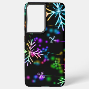 Weihnachten fallen verschiedene Neonfarben Schneef Samsung Galaxy Hülle