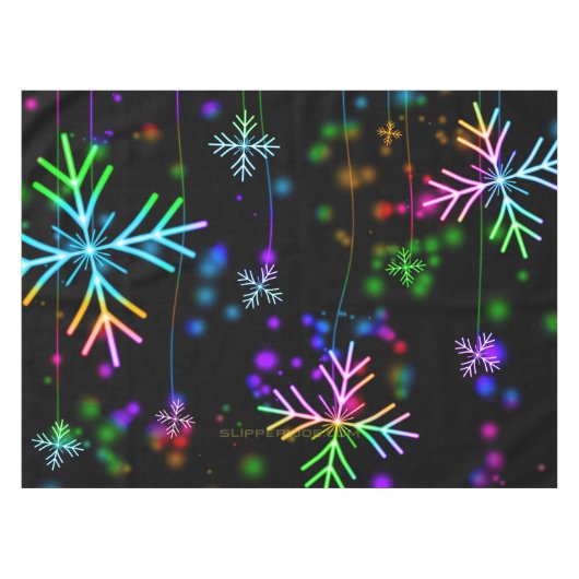 Weihnachten fallen verschiedene Neonfarben Schneef Tischdecke (Vorderseite (Horizontal))