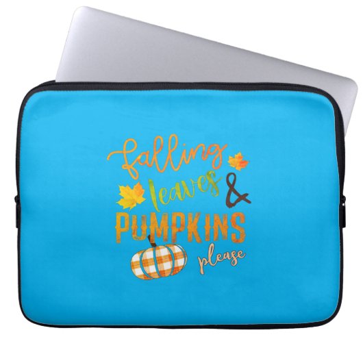 Weihnachten Fallende Blätter & Pumpkins Bitte Ernt Laptopschutzhülle (Vorderseite)
